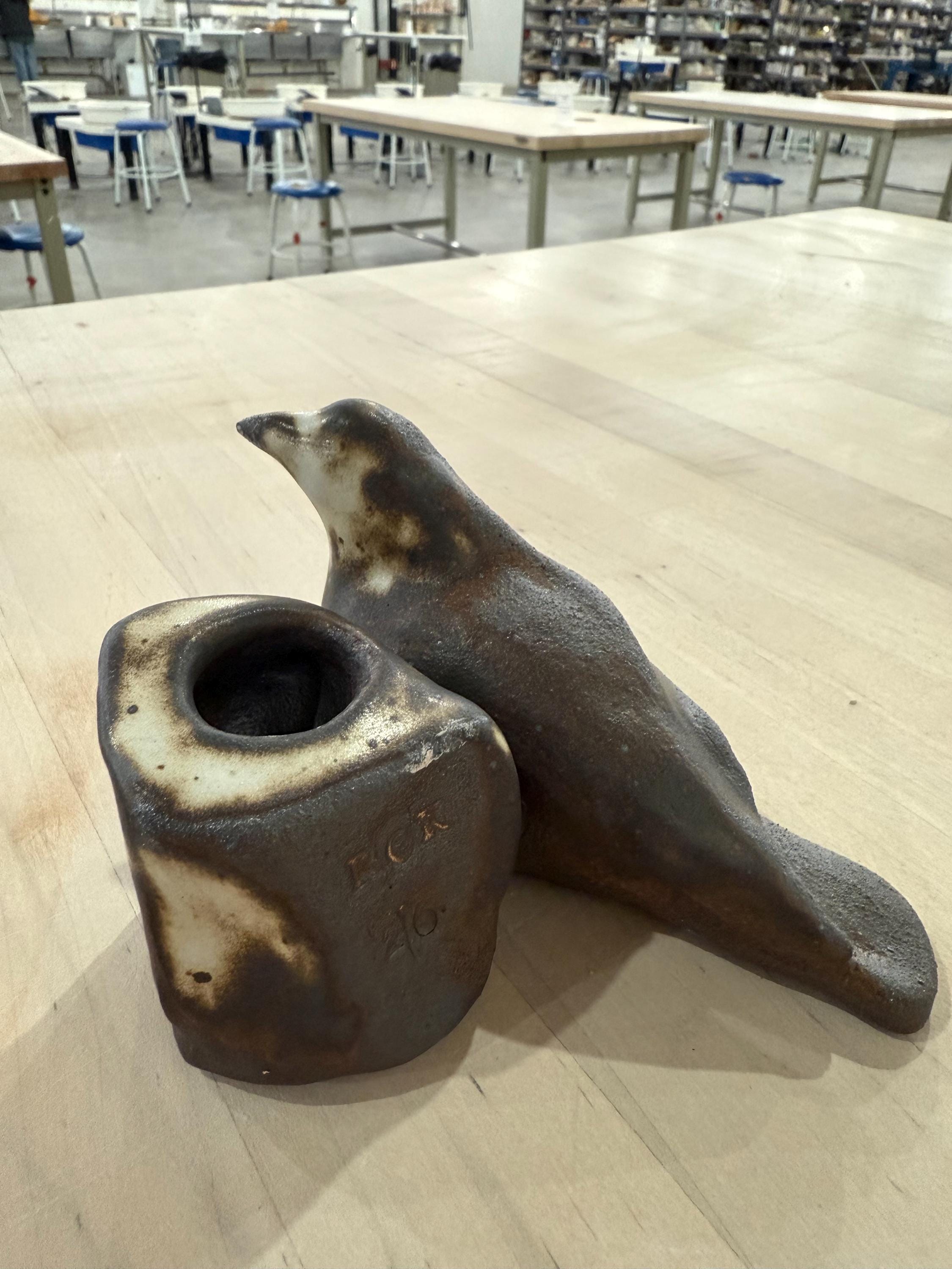 Handmade Sculptural Ceramic Bird Candle Holder – One of a Kind – Wabi Sabi Home Decor