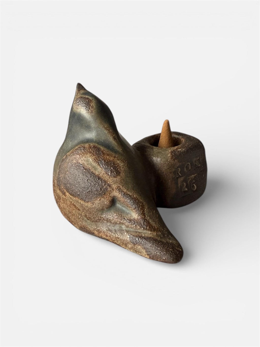 Handmade Ceramic Bird Incense Holder – One of a Kind – Sculptural Wabi Sabi Decor