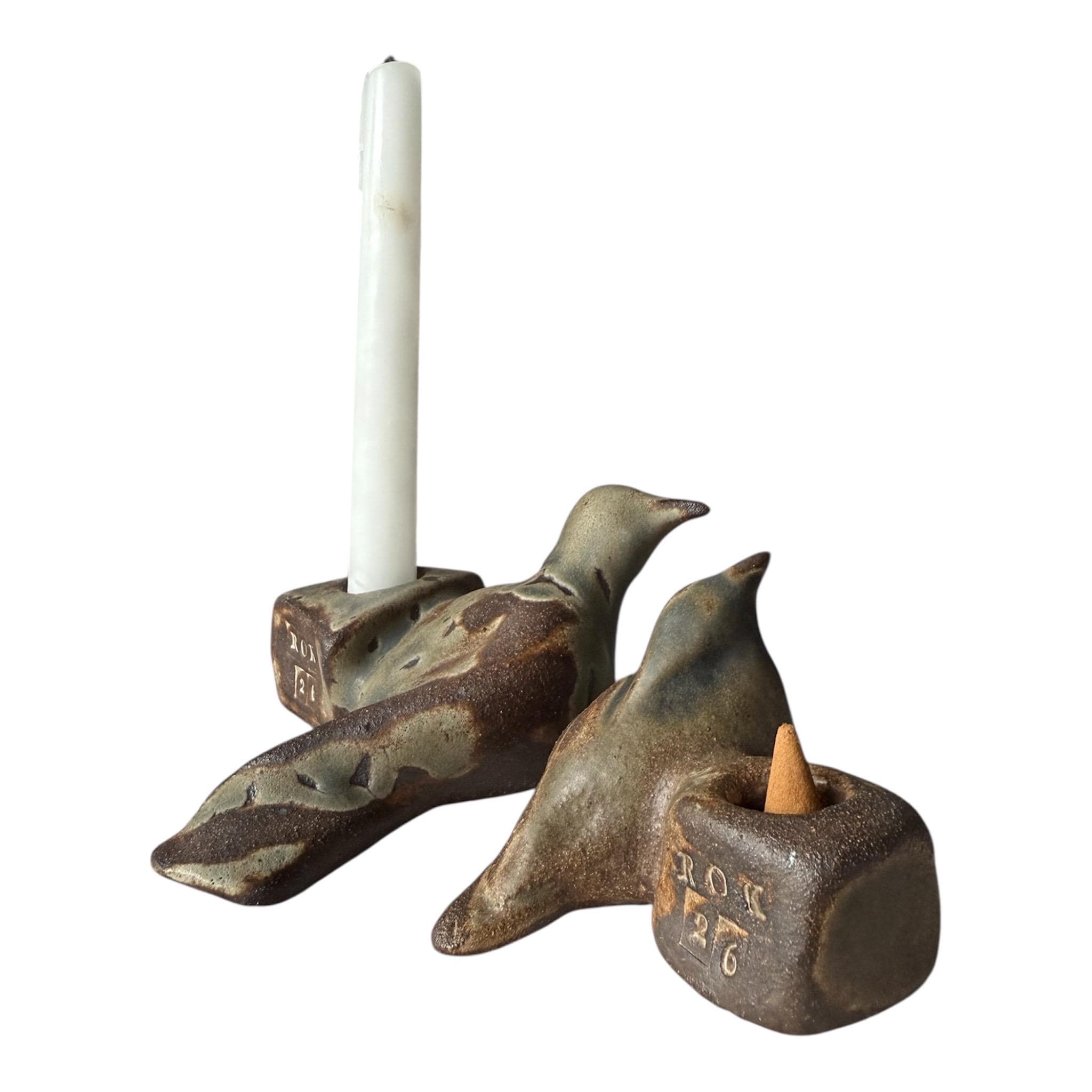Handmade Ceramic Bird Incense Holder – One of a Kind – Sculptural Wabi Sabi Decor