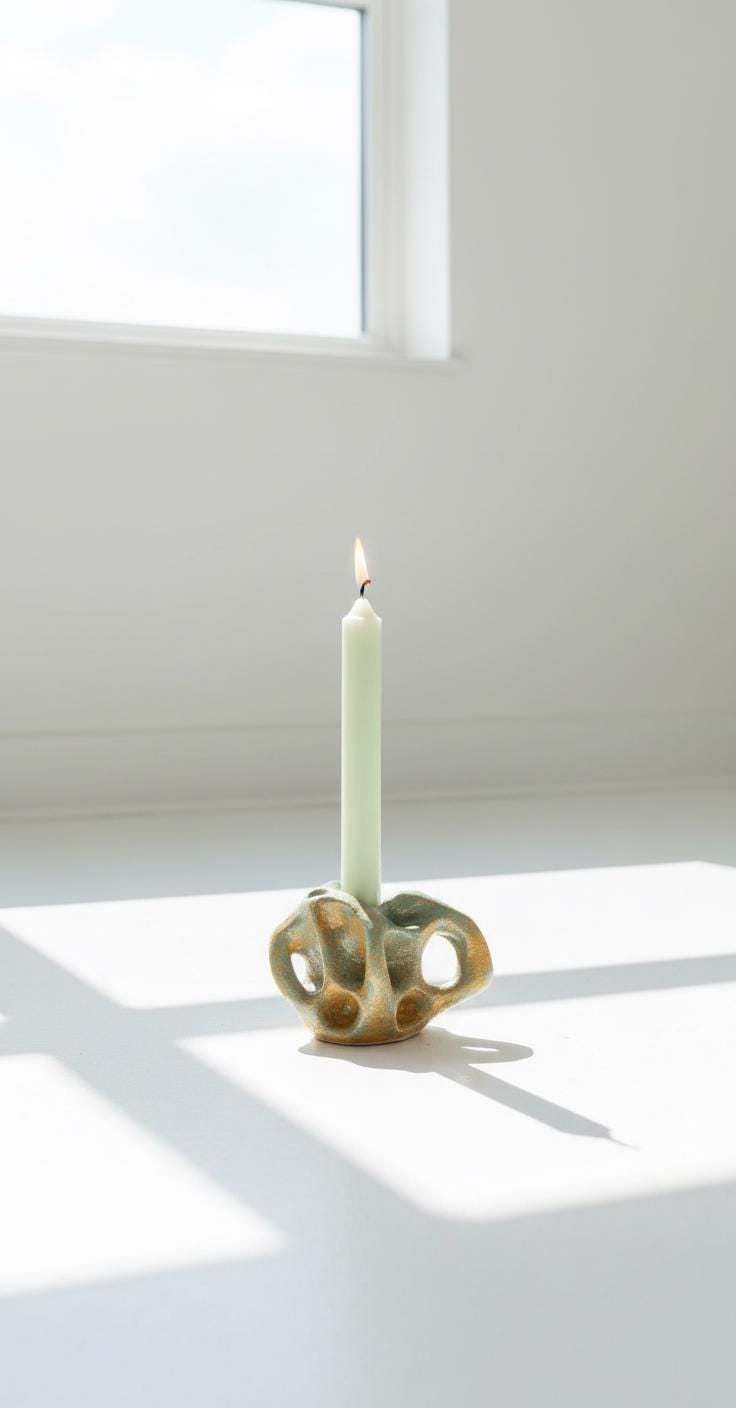 Handmade Sculptural Ceramic Candlestick – Organic Modern Design