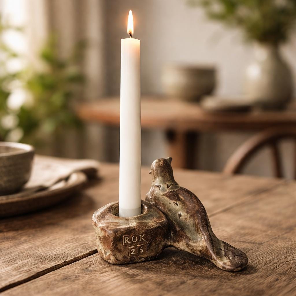 Handmade Sculptural Ceramic Bird Candle Holder – One of a Kind – Wabi Sabi Home Decor