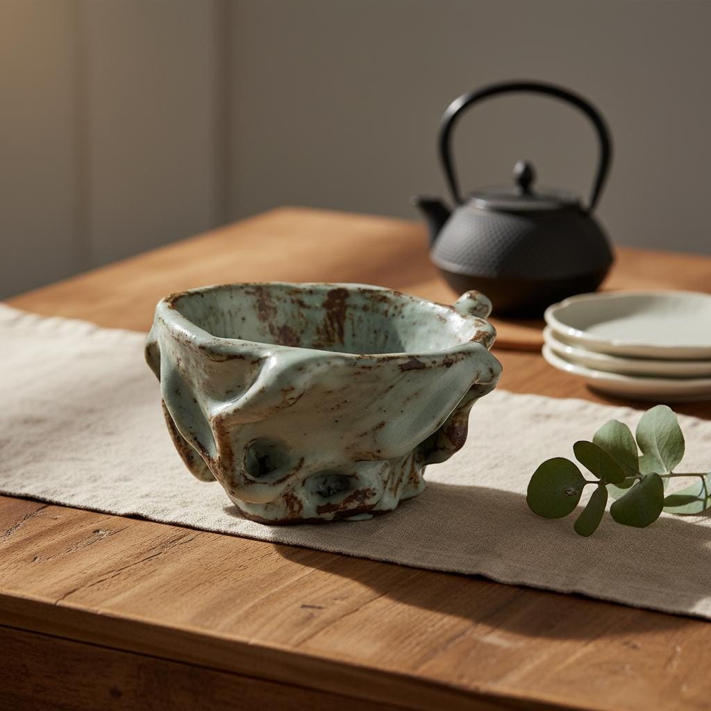 Handmade Sculptural Ceramic Bowl | Organic Stoneware Vessel | Wabi-Sabi Pottery | One of a Kind Art Piece