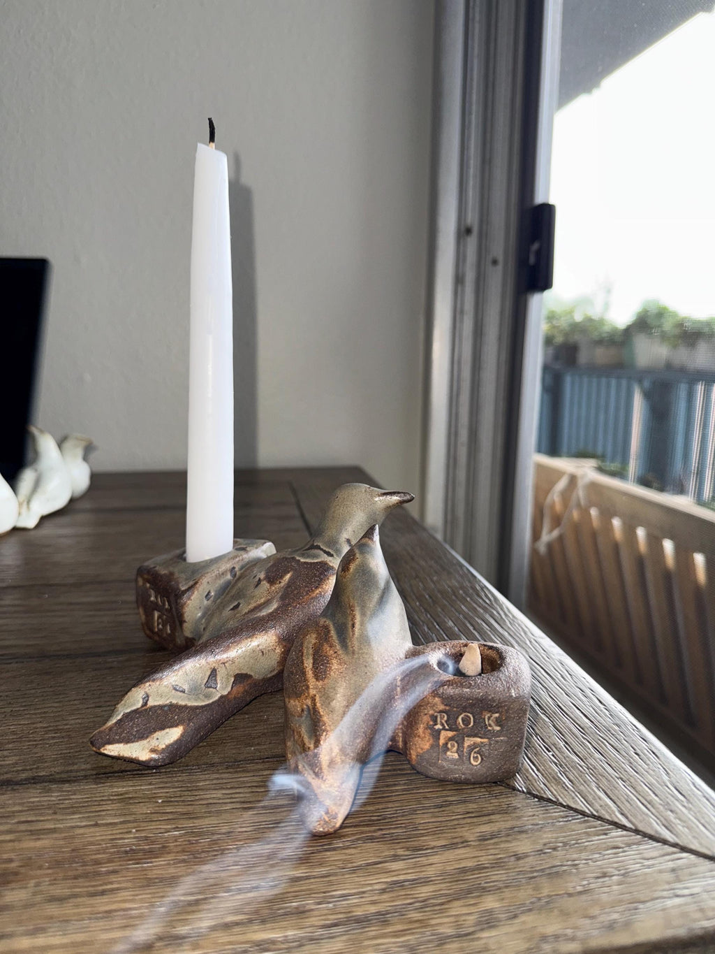 Handmade Ceramic Bird Incense Holder – One of a Kind – Sculptural Wabi Sabi Decor