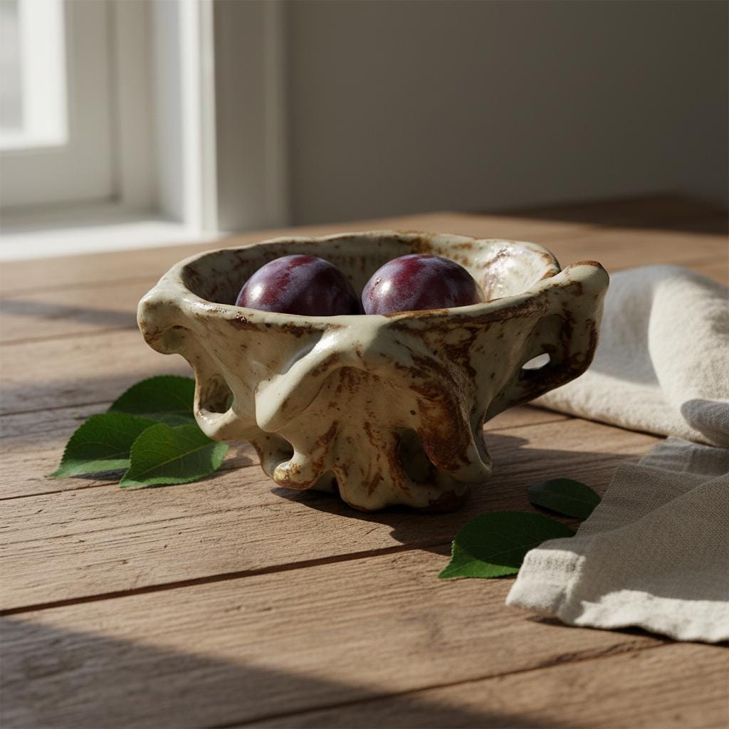 Handmade Sculptural Ceramic Bowl | Organic Stoneware Vessel | Wabi-Sabi Pottery | One of a Kind Art Piece