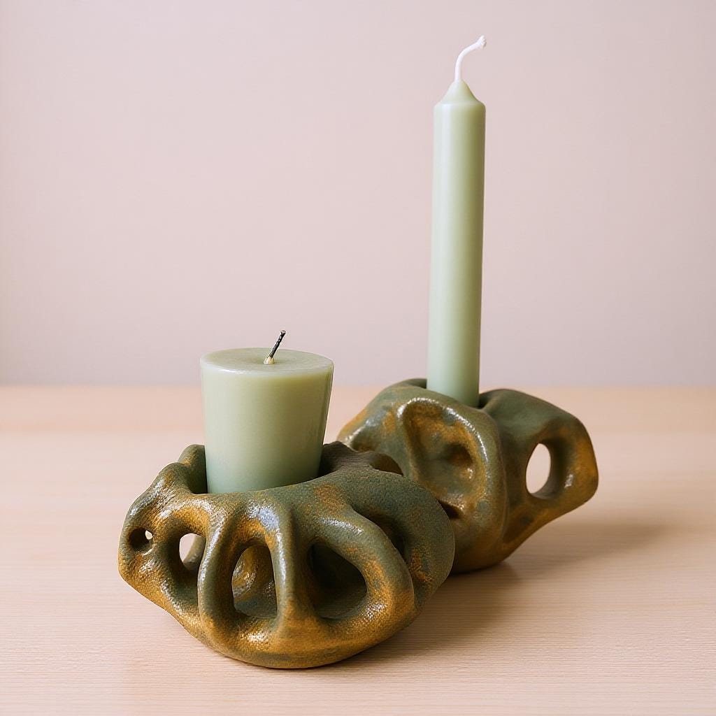Handmade Ceramic Candle Holder – Modern Art Decor