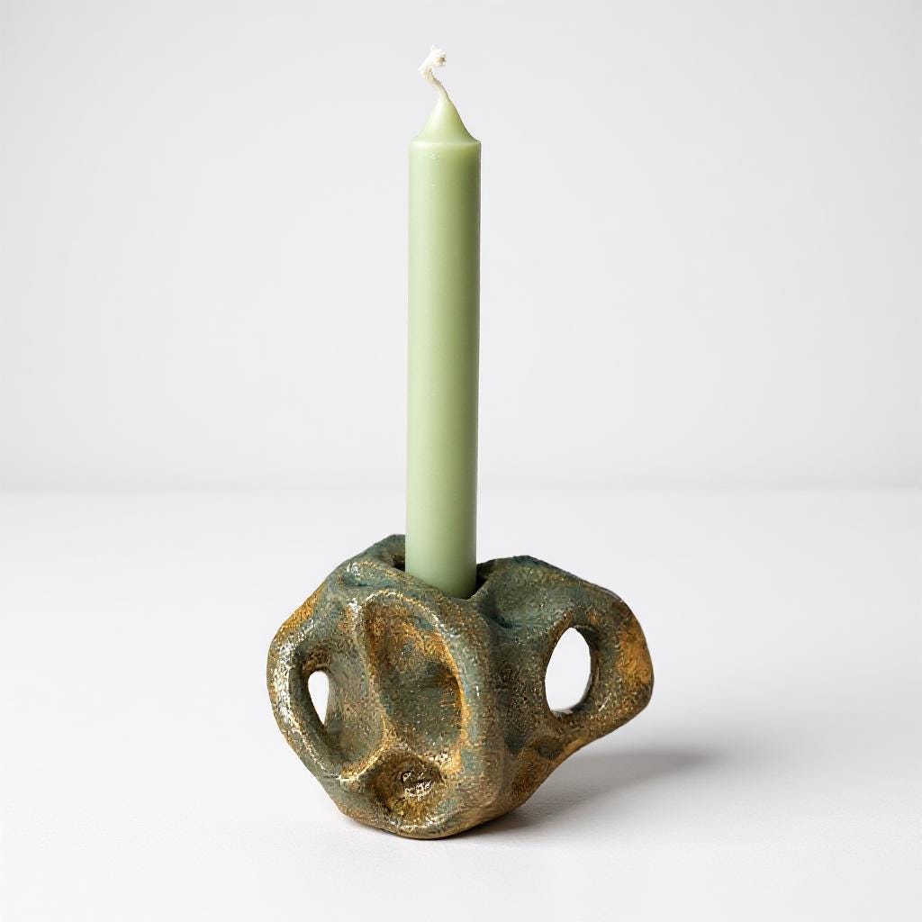 Handmade Sculptural Ceramic Candlestick – Organic Modern Design