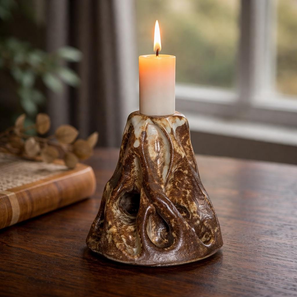 Handmade Ceramic Candlestick Holders – Organic Sculptural Pottery
