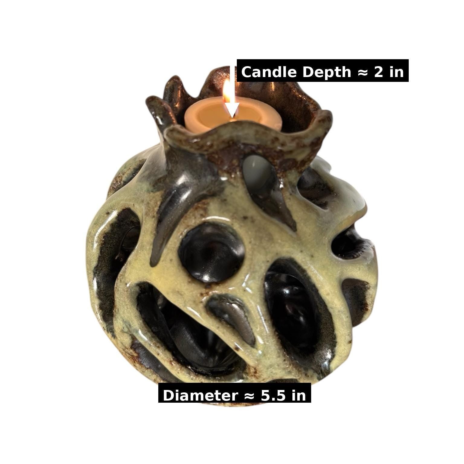 Handmade Sculptural Ceramic Candle Holder | Organic Stoneware | One of a Kind Art Object
