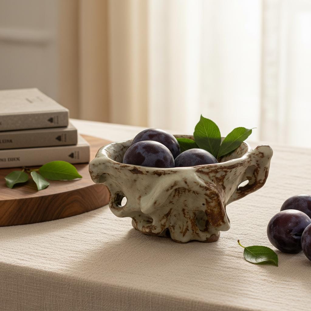 Handmade Sculptural Ceramic Bowl | Organic Stoneware Vessel | Wabi-Sabi Pottery | One of a Kind Art Piece