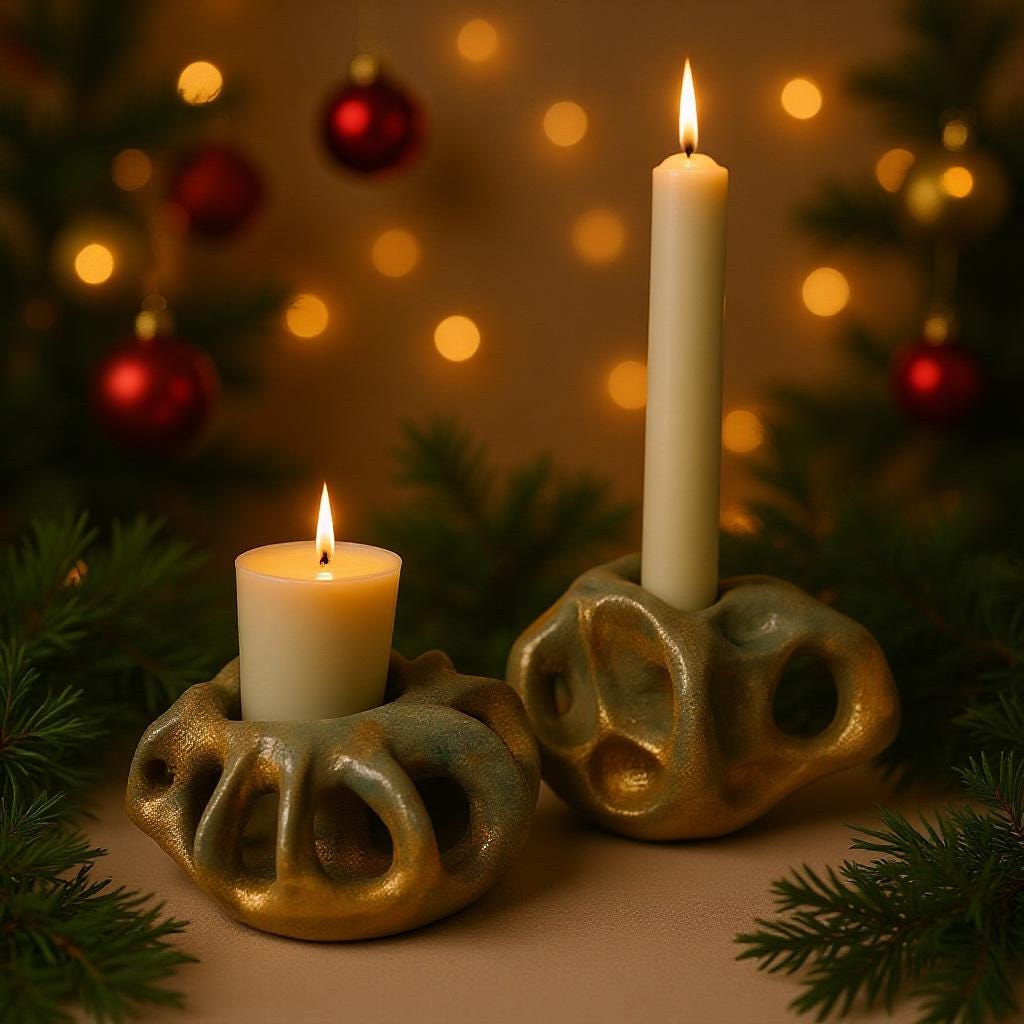 Handmade Ceramic Candle Holder – Modern Art Decor