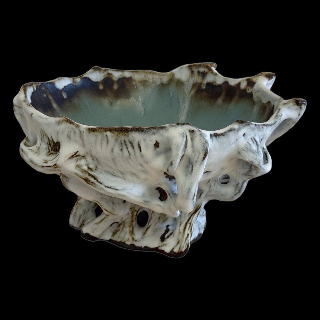 Handmade Ceramic Fruit Bowl, Sculptural Pottery Centerpiece