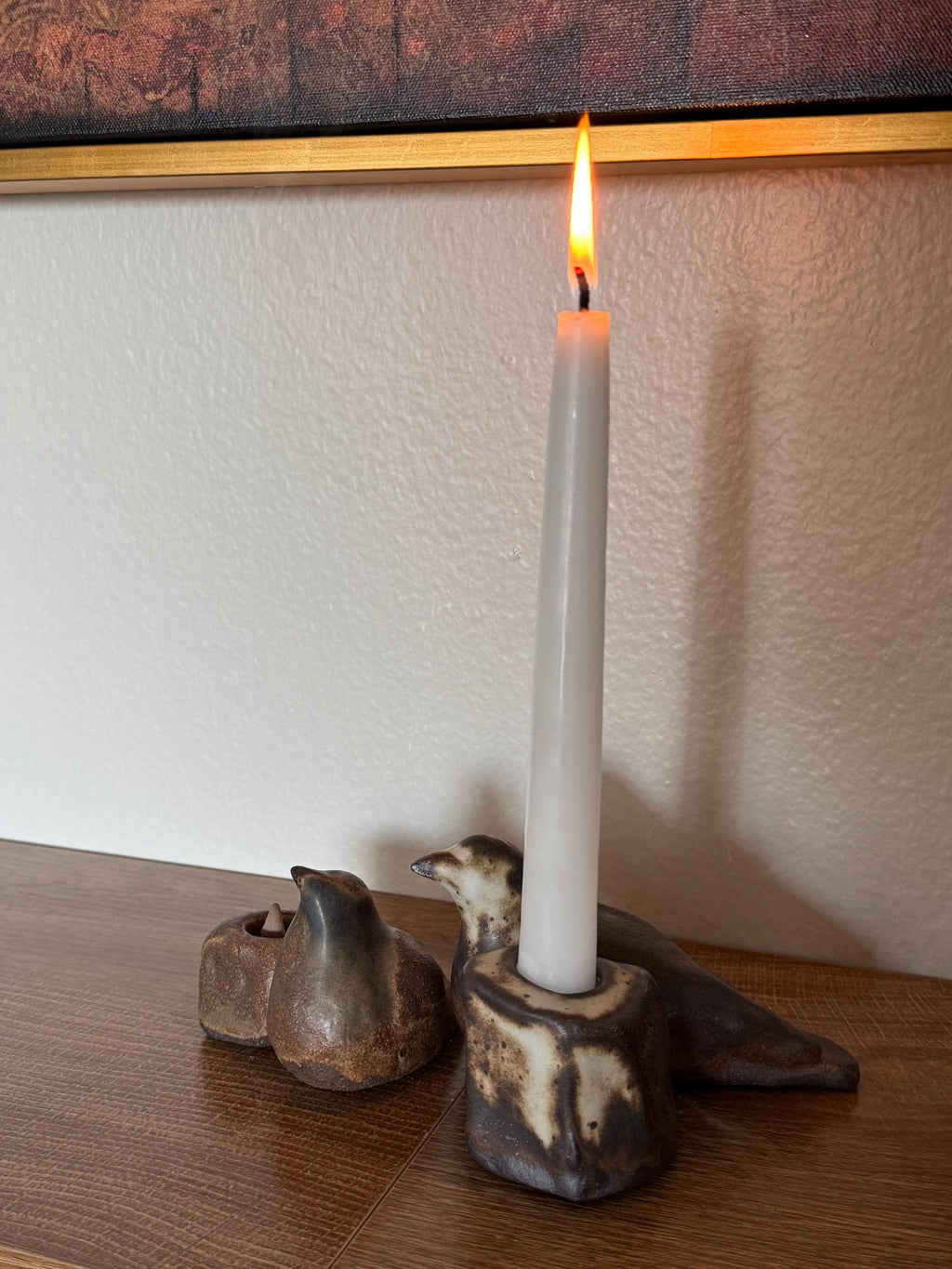 Handmade Sculptural Ceramic Bird Candle Holder – One of a Kind – Wabi Sabi Home Decor