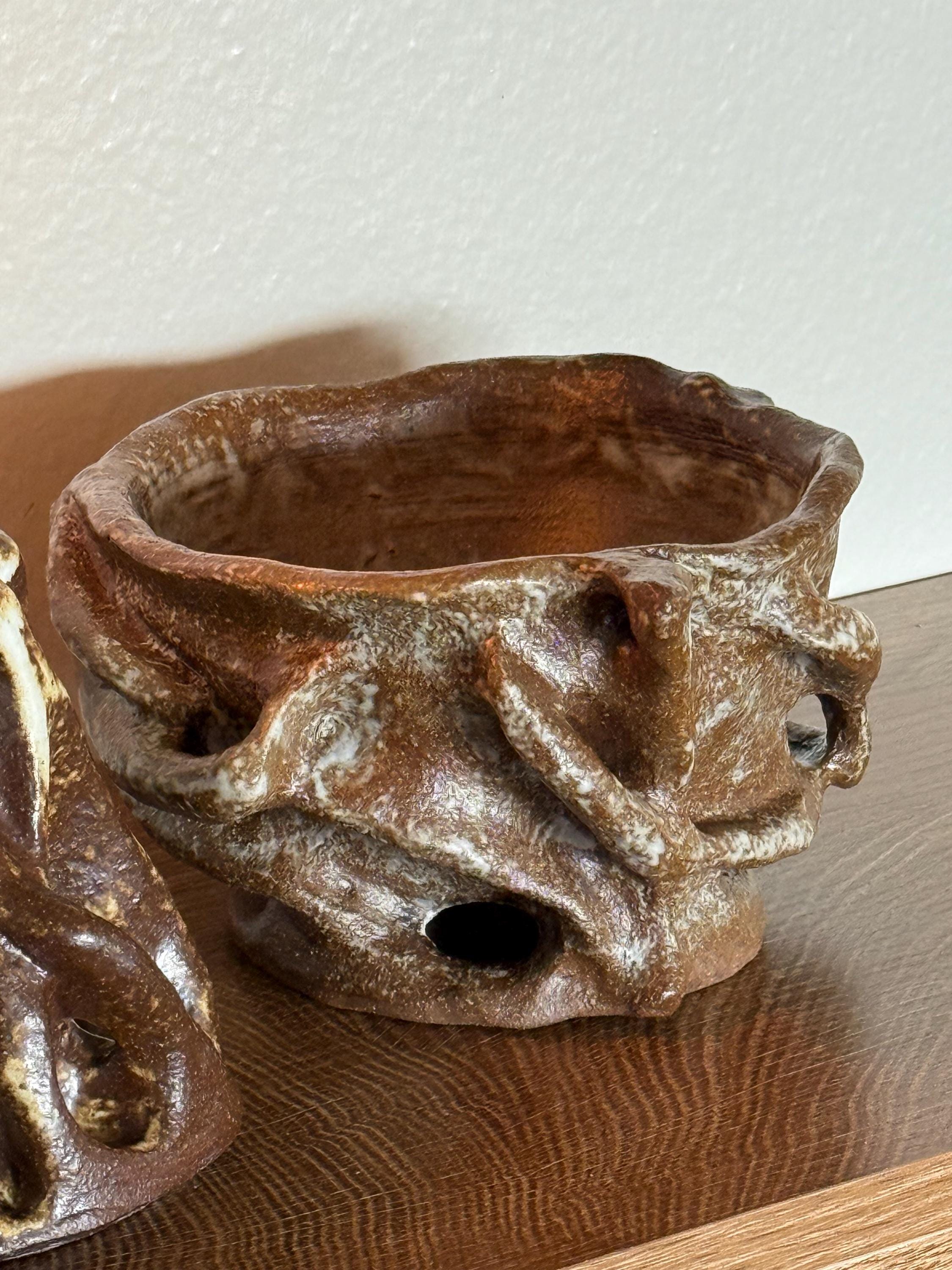Handmade Sculptural Ceramic Bowl | Organic Stoneware Vessel | Wabi-Sabi Pottery | One of a Kind Art Piece