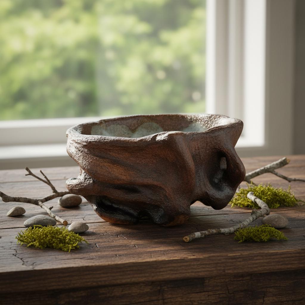 Handmade Sculptural Ceramic Bowl | Organic Stoneware Vessel | Wabi-Sabi Pottery | One of a Kind Art Piece