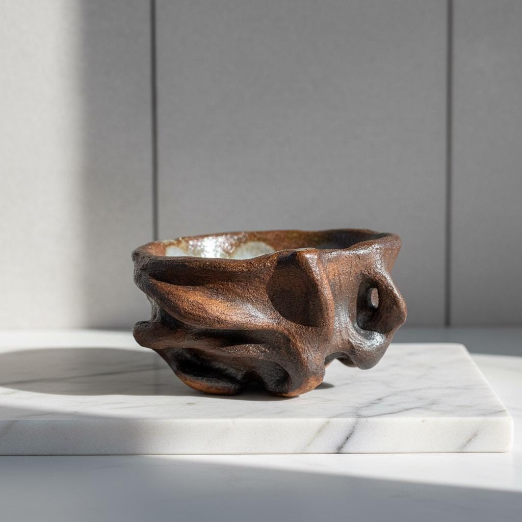 Handmade Sculptural Ceramic Bowl | Organic Stoneware Vessel | Wabi-Sabi Pottery | One of a Kind Art Piece