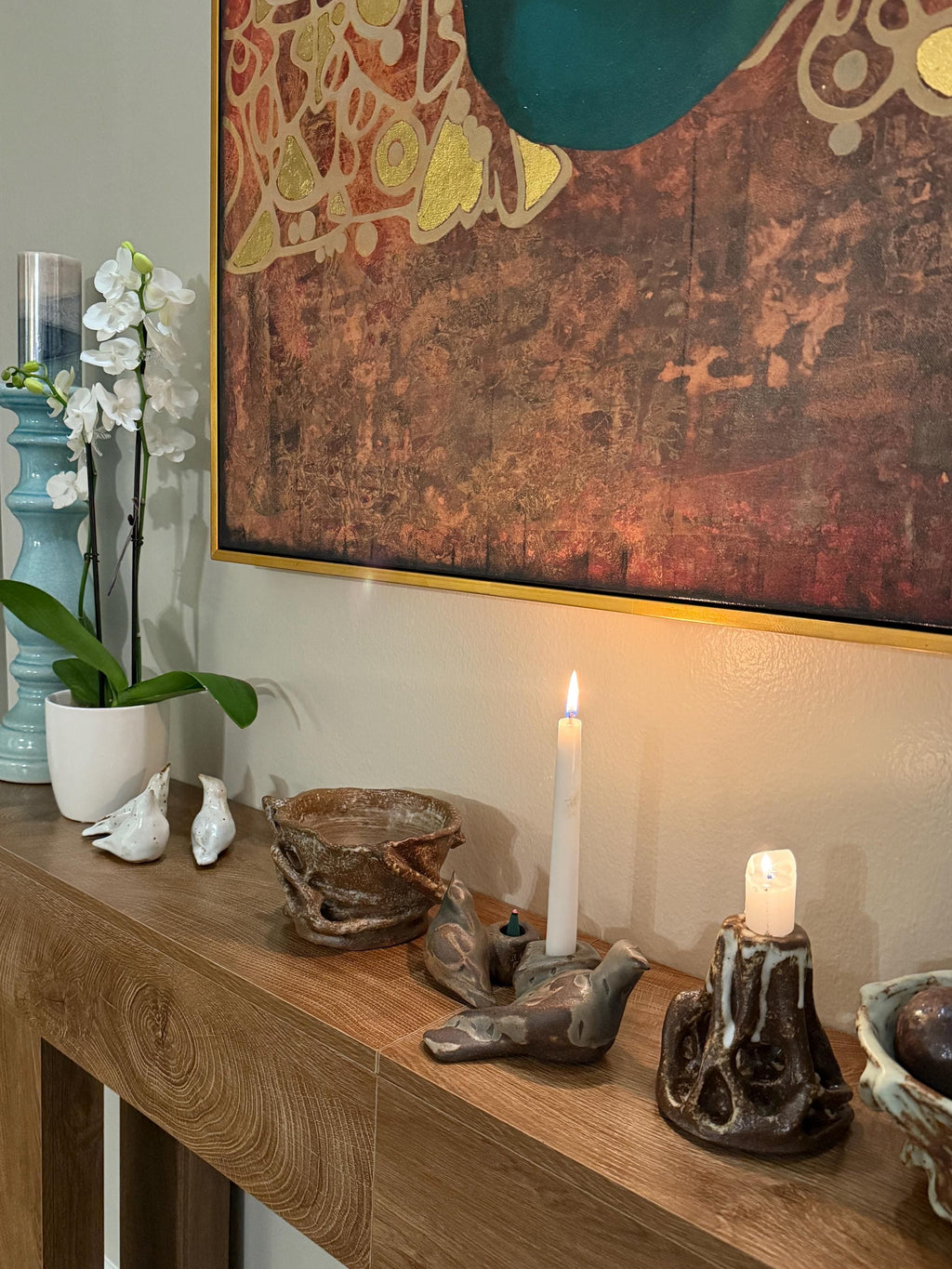 Handmade Sculptural Ceramic Bird Candle Holder – One of a Kind – Wabi Sabi Home Decor