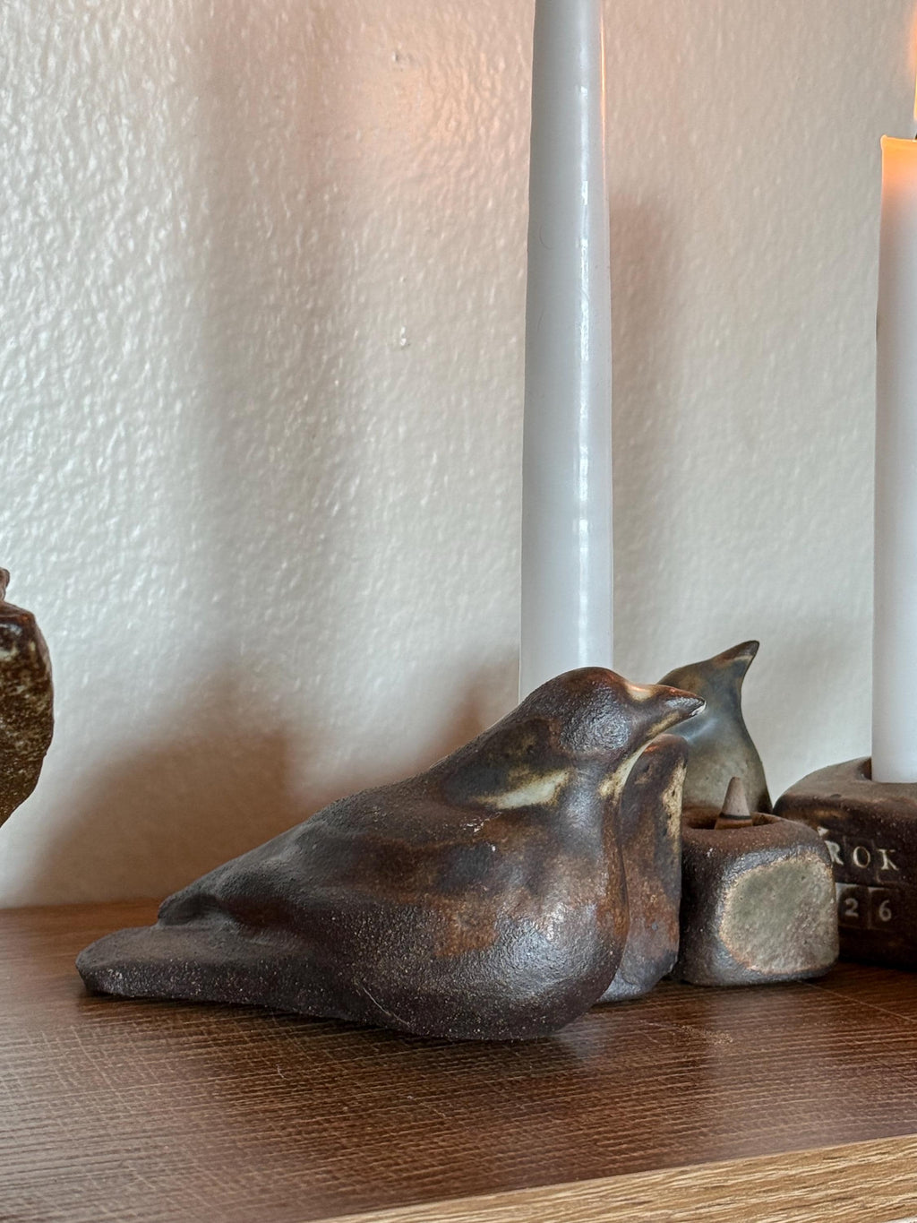 Handmade Sculptural Ceramic Bird Candle Holder – One of a Kind – Wabi Sabi Home Decor