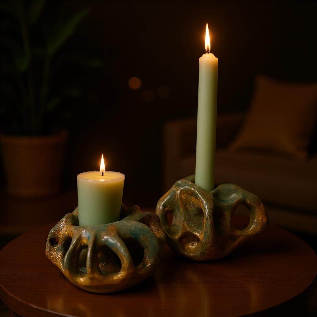 Handmade Ceramic Candle Holder – Modern Art Decor