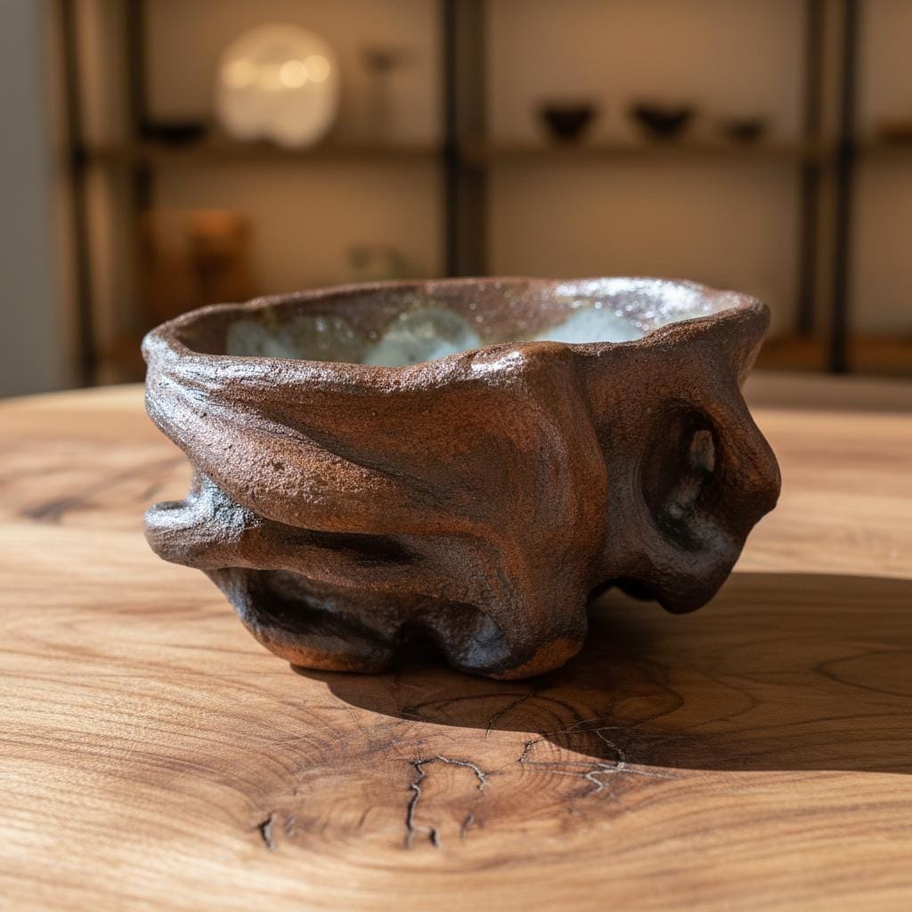 Handmade Sculptural Ceramic Bowl | Organic Stoneware Vessel | Wabi-Sabi Pottery | One of a Kind Art Piece