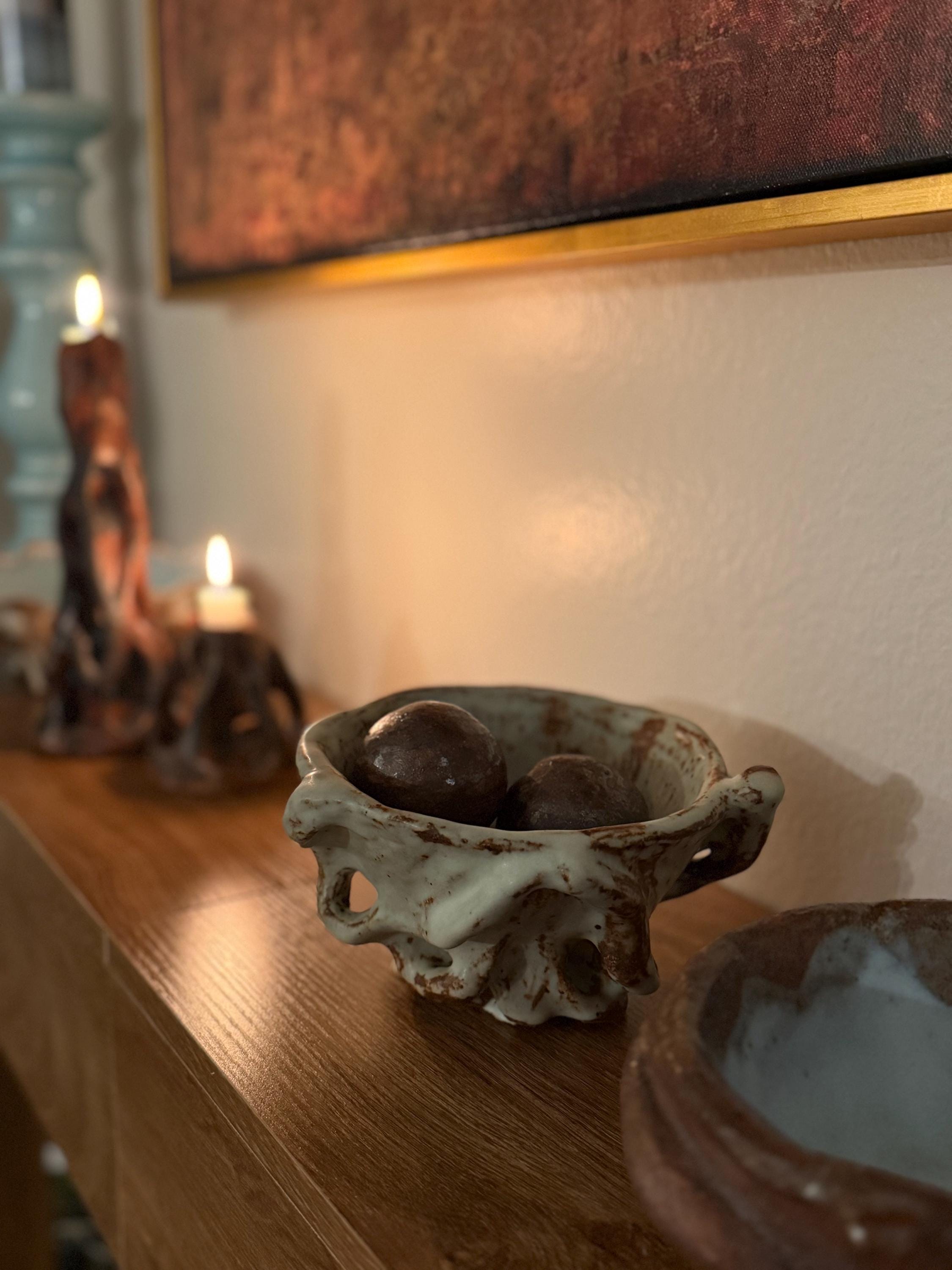 Handmade Sculptural Ceramic Bowl | Organic Stoneware Vessel | Wabi-Sabi Pottery | One of a Kind Art Piece