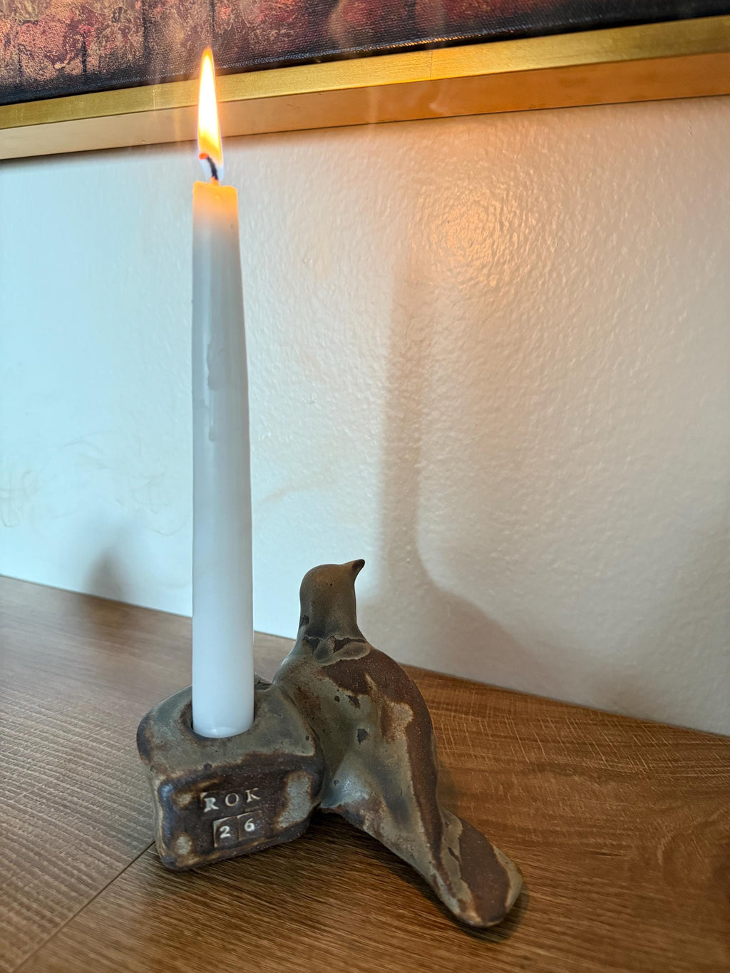 Handmade Sculptural Ceramic Bird Candle Holder – One of a Kind – Wabi Sabi Home Decor