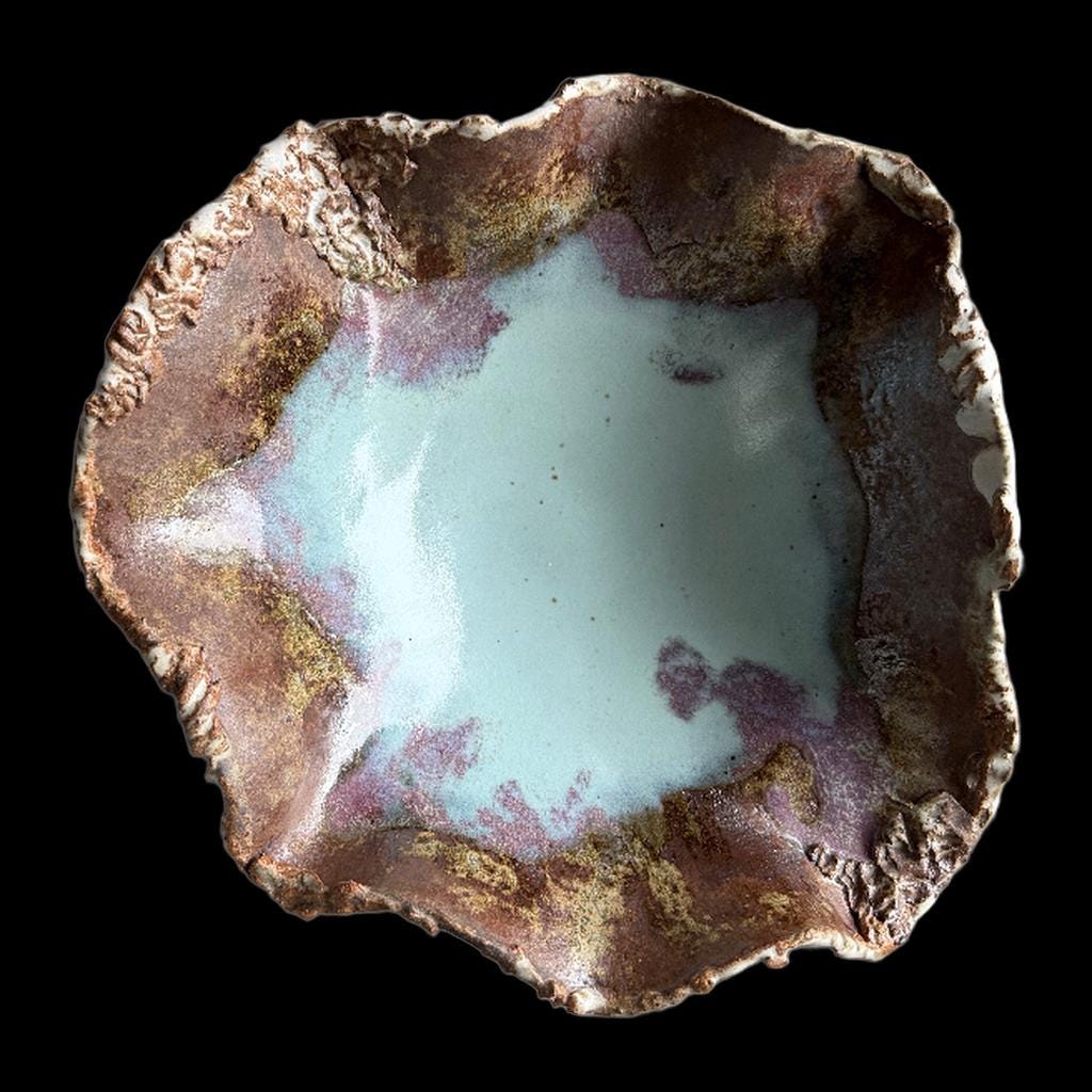 Handmade Organic Ceramic Fruit Bowl / Sculptural Centerpiece / One of a Kind Pottery Bowl