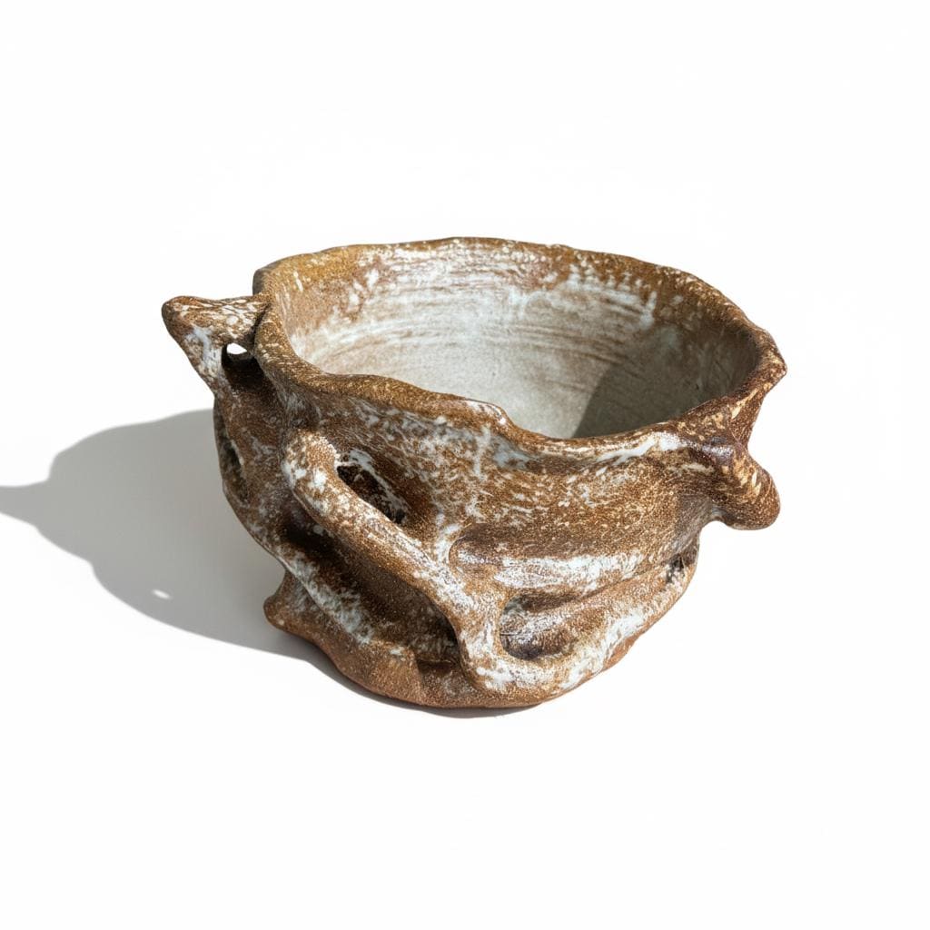 Handmade Sculptural Ceramic Bowl | Organic Stoneware Vessel | Wabi-Sabi Pottery | One of a Kind Art Piece