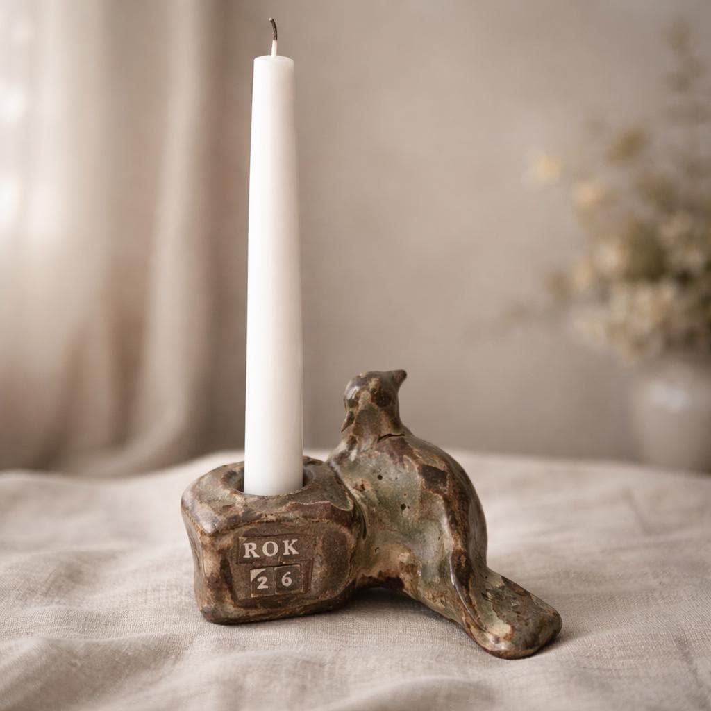 Handmade Sculptural Ceramic Bird Candle Holder – One of a Kind – Wabi Sabi Home Decor