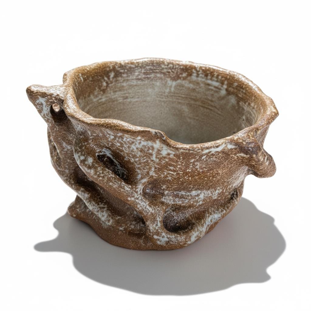 Handmade Sculptural Ceramic Bowl | Organic Stoneware Vessel | Wabi-Sabi Pottery | One of a Kind Art Piece
