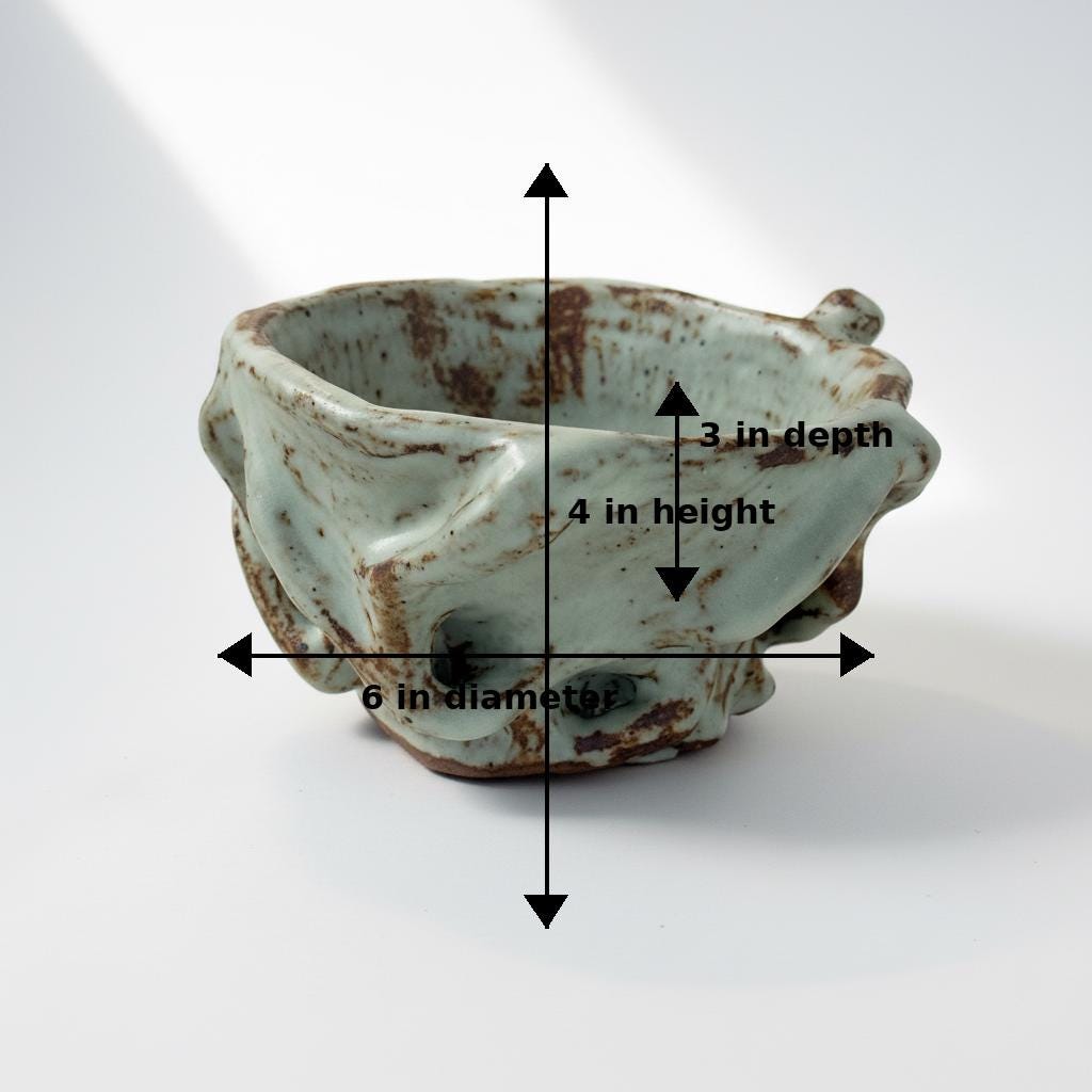 Handmade Sculptural Ceramic Bowl | Organic Stoneware Vessel | Wabi-Sabi Pottery | One of a Kind Art Piece