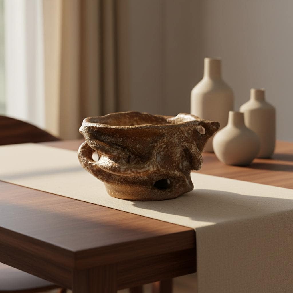 Handmade Sculptural Ceramic Bowl | Organic Stoneware Vessel | Wabi-Sabi Pottery | One of a Kind Art Piece